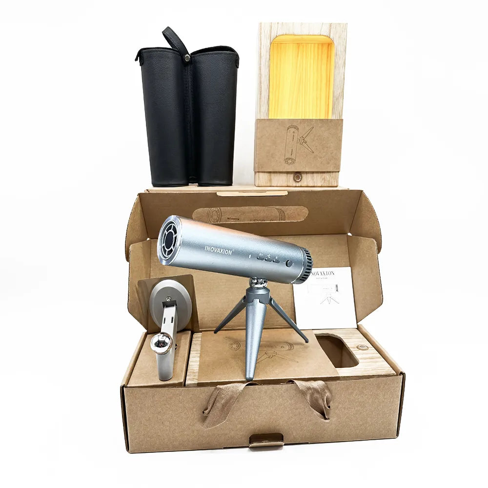 HandsFreeDryer hands-free hair dryer in Space Grey on its magnetic tripod