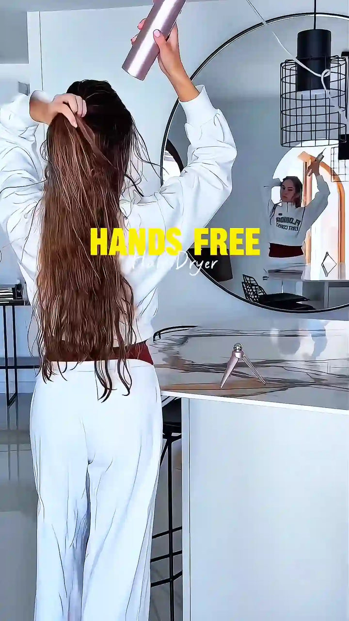 LeLunar HandsFreeDryer in use: the reveal